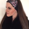 Čelenka černá se stříbrorůžovými listy