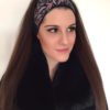 Čelenka černá se stříbrorůžovými listy
