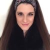 Čelenka černá se stříbrorůžovými listy
