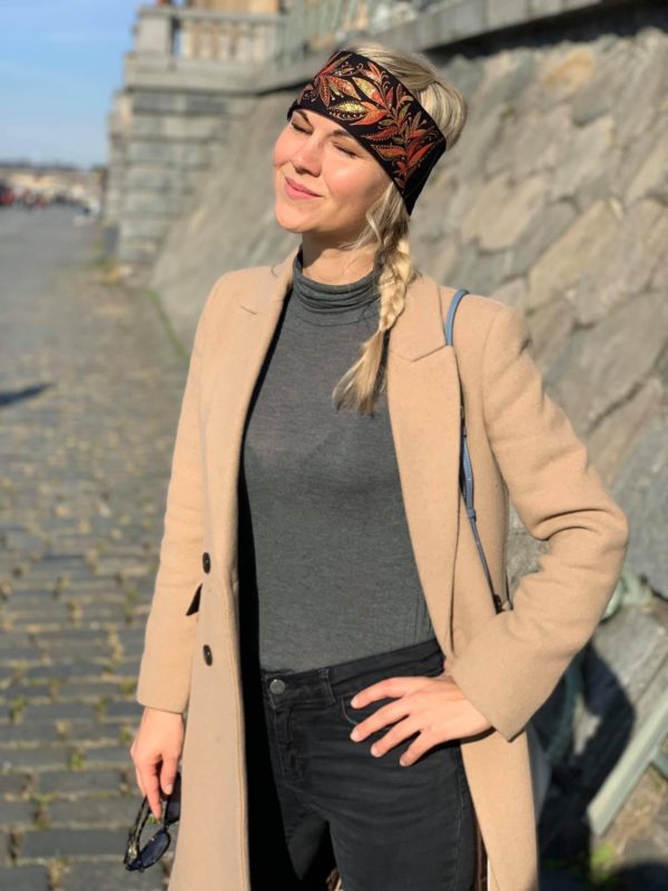 Čelenka černá s bronzovočervenými listy - Image 11