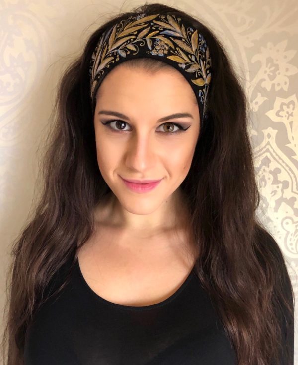 Čelenka černá se zlatomodrými listy - Image 4