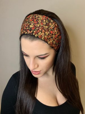 Čelenka černá se zlatými šupinami