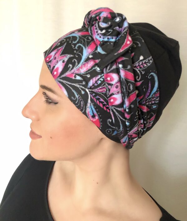 Šálka na turban s růžovými listy - Image 4