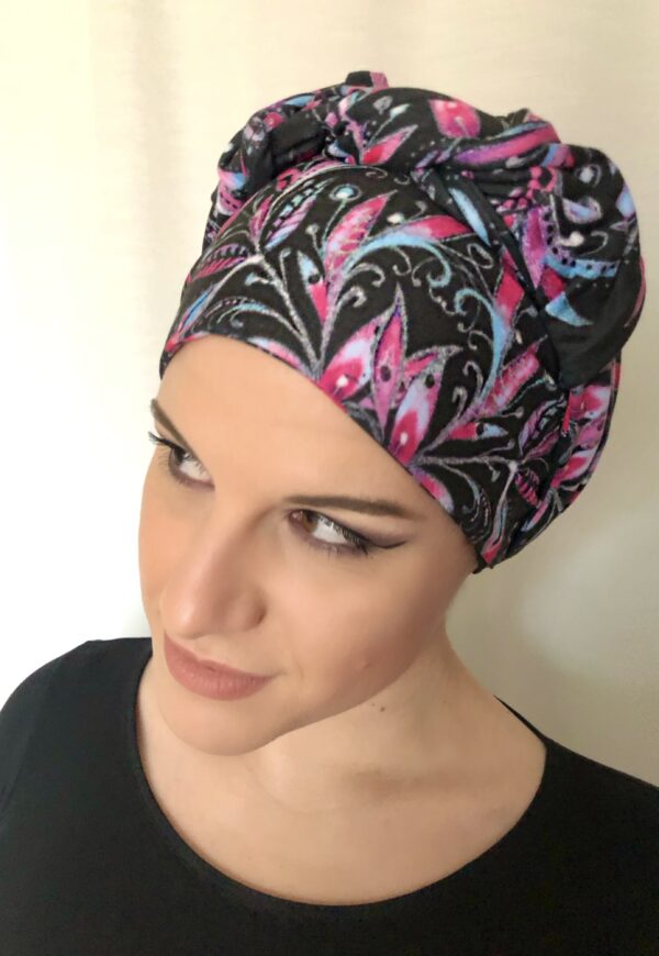 Šálka na turban s růžovými listy